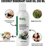Edith Naturals Coconut Rosemary Hair Oil 100% Pure Natural For Hair Growth, Skin, Anti Dandruff Hair Oil (200 Ml)