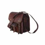 Pranjals House Leather Brown Messenger Bag For Men - 11 Inch