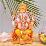 SHRI BALAJI CRAFT Marble Ganesh Ji Big Size Statue Ganpati Ji god Idol for Temple & Home Decor God Idol Ganpati Ji for Decoration & Religious Décor