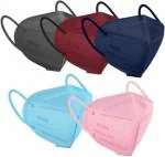 KENYBEA MC 100 Disposable 5 Ply Ear loop Face Mask, Home, School, Office and Outdoors N95-100 Non-Reusable Surgical Mask With Melt Blown Fabric Layer (Multicolor, Free Size, Pack of 100, 4 Ply)