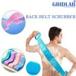 GRIDLAB Silicone Body Brush, Easy to Clean, Lathers Well, Eco Friendly, Bath Belt Exfoliating Long Silicone Body Back Scrubber