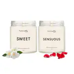 Puremazing 100% Soy Wax Candle | Sweet - (Vanilla) + Sensuous - (Rose) fragranced Candle Glass Jar for Bedroom/Spa/Home with Buring time of Upto 30hours | Handmade Votive Candles