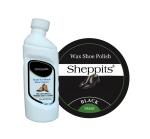 Sheppits Premium Shoe Polish (Black) & Suede Nubuck Shoes Cleaner Combo | Shoe Care Kit