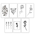 SIMPLY INKED Rose Temporary Tattoo Combo Pack of 7, Designer Tattoo for all Rose Tattoo Pack) Pack of 2
