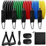 ShopiMoz Resistance Exercise Bands with Door Anchor, Handles, Waterproof Carry Bag, Legs Ankle Straps for Resistance Training, Physical Therapy, Home Workouts