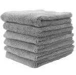 Auto Hub 340 GSM Microfiber Cloth for Car - Edgless & Dual Sided Microfiber Cloth - Lint & Streak Free Car Cleaning Cloth - Multipurpose Car Wash Cloth for Interior & Exterior - 6pc, 40x40 cm- Grey