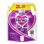 Henko Matic Top Load Liquid Detergent - 2L Refill Pouch with Nano Fiber Lock Technology, 99.9% Germ Protection, Bio Stain Power & Ultra Color Care which maintains the Newness, Color & Shine