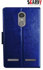 SCARDY LENOVO K6 POWER BACK COVER / LEATHER FLIP COVER / BLUE COLOR