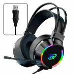 HY 7.1 USB Gaming Wired Over Ear Headphones with Surround Sound, Active Noise-Cancellation, 50MM Driver, RGB Gaming Headphone for Computer, Laptop