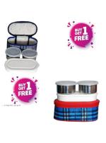 TOPWARE Combo Steel Lunch Pack With Bag 3 Containers Lunch Box (750 ml,) PACK-2