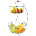 Unify Stainless Steel 2 Tier Fruit Basket for Dining Table - Fruit Bowl, Vegetable Basket for Kitchen, Onion Stand for Kitchen, Counter Top Racks