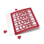 Svm Craft Beautiful Red And White Greeting Card (Pack Of 9)