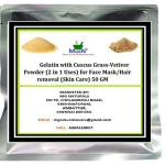 MGBN Gelatin With Cuscus GrassAndropogon MuricatusVetiver Powder Mix 2 In 1 Use For Face Mask, Hair Removal Skin Care 50 gm