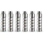 GRETEL GOLD Stainless Steel Diamond Single Wall Botlle 1L (set of 6)