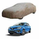 Oshotto/Recaro Brown 100% Waterproof Car Body Cover with Mirror Pockets Compatible with Toyota Liva
