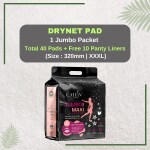Cailin Care Leakage Free Sanitary Pads Sanitary Napkins (40 Pad+10 Liner | XXXL | 320mm)