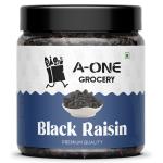 A-ONE GROCERY Organic Black Raisins Seedless | Dried Kishmish Without Seeds | Dry Grapes | Kali Darakh