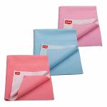 Luv Lap Baby Salmon Rose, Baby Pink, Sky Blue Fleece Anti Piling Instadry Extra Absorbent Quick Dry Sheet 50 x 70cm (Size S, Pack of 3)