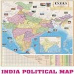 Golden Paper Multicolor Rectangle India English Wall Political Map (28 x 40 inch)