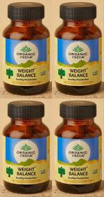 Organic India Weight Balance Capsule Ayurvedic Medicine (4 Packs, 60 Veg Capsule in Each Pack)