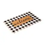 Only Mat Chequered Plaid Printed Coir Welcome Entrance Door Mat (75 cmx 45cm)