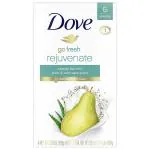 Dove go fresh Beauty Bar for Softer Skin Pear and Aloe Vera More Moisturizing Than Bar Soap 3.75 oz Pack Of 6(USA)