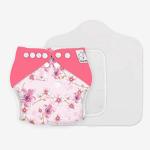 Snugkins Sakura Waterproof And Washable Cloth Diapers, Diaper, Wet-Free Organic Cotton Prefold Pad And Booster Pad For Babies (0M-2Yrs)