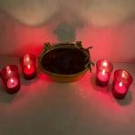 THE HEALING TOUCH Votive Glasses / Tea Light Holders Glass 5 - Cup Tealight Holder (Red, Pack of 5)