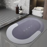 BLINE Water Absorbing Mat for Bathroom Super Absorbent Quick Dry Rubber Backed Anti-Slip Floor Mat Non Slip Bath mat (Multicolor)