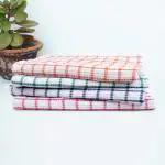 VEL 100% Cotton Bath Towels, Waffle Textured, Size 75* 150cm, 330GSM- Multicolor (Pack of 4pcs)