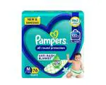 Pampers All round Protection Pants, Medium size baby diapers (7-12kg) 76 Count, Anti Rash diapers, Lotion with Aloe Vera