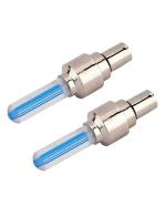 FASTPED Blue Bike Bicycle Car Wheel Tyre Tire Valve Cap Led Neon Flash Lamp Light (Set Of 2)