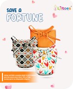 LILTOES CLOTH NAPPY FOR NEW BORN PACK OF 3 (HEART, SQUARE & ORANGE)