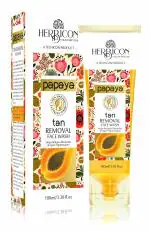 Herbicon DETAN Papaya Face Wash with Vitamin E Granules for Tan Removal and Uneven Skin Tone - 100Ml