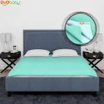 OYO Baby Waterproof Mattress protector baby dry sheet bed productor Double Bed Size (260cm X 200cm, Sea Green)