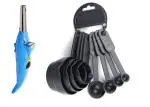 Blue Wonder Dolphine Shape Electric Gas Lighter With 8 Pcs Plastic Black Measuring cups and Multicolour, Pack of 2