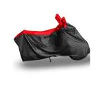 RiderShine Waterproof Tested Bike Cover for Triumph Scrambler 400X | with Storage Bag | Waterproof | Dust Heat Protection | 5-Thread Interlock Stitching | Motorcycle Cover Bike Accessories(Black Red)