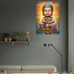 SURMUL Lord Buddha Motivational Quote Multicolor PVC Wall Wall Sticker