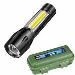 KADIO Aluminium Alloy Mini Flashlight | Small Sun Torch | Emergency Light - Black | Pack of 1