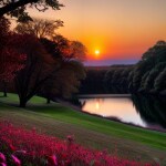 Love Creation A4 Size poster print for creative wall art- red-sky-at-night-6626(Non Sticker)