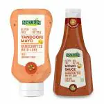 Naturin Combo Pack of 2- Tandoori Mayo 290g & Momo Sauce 375g | Gluten Free 100% Vegetarian & Eggless Mayonese | Mayonnaise | Marinade or Dip for Tandoor Snacks I Vegan Momo Chutney I Oriental Sauce