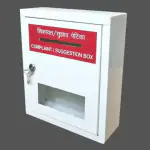 Lavicraft Heavy Grade Metal Complaint Box/Suggestion Box (Bilingual) with Lock & Two Keys Suggestion Box (White)