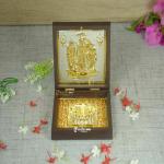 Goldgiftideas 24k Gold Plated Square Ram Darbar Photo Frame With Charan Paduka