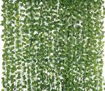 Bs Amor Green Artificial Garland Money Plant Leaf Bail Creeper Wall Hanging 6.5 Ft (10 Strings)