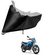 Auto Hub Bike Body Cover for TVS Victor GLX , Dustproof UV Protection water resistant Custom Fit Cover-(Black-Silver )
