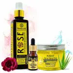 HerbtoniQ Complete Skincare Combo, Rose Water , Tea Tree Oil, Vitamin C Aloe Gel (3 Products)