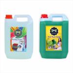 Mizziwash Washing machine liquid detergent transpernt+ Dish Cleaning Gel green (5+ 5 LTR)