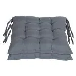 Kuber Industries Square Chair Pad/Cushion|Quilted Microfiber Fabric & Solid Color|Soft & Comfortable Sitting|Size 45 x 45 x 1CM, Pack of 2 (Grey)