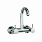 Jaquar Stainless Steel Sink Mixer with Regular Swinging Spout (Wall Mounted Model) with Connecting Legs and Wall Flanges