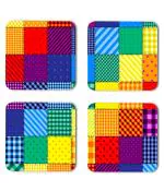 Whats Your Kick Pattern Design Rainbow Design Pattern Design Printed Set of 4 Coaster With Metal Stand
